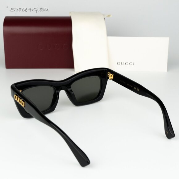 Gucci Women Sunglasses Black Grey Cat Eye GG1773S 001 BRAND NEW